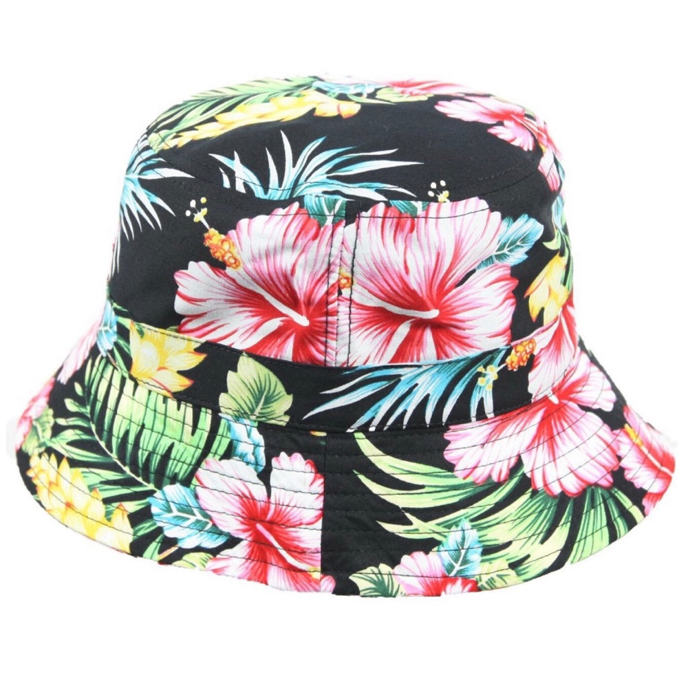Hawaiian Bucket Hat Floral Tropical Hibiscus